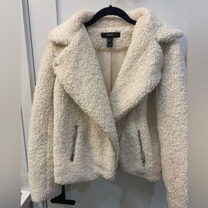 White teddy jacket coat